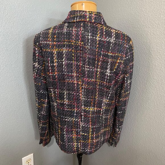 Coldwater Creek Tweed Jacket Womens Size Medium Multicolor Pockets Zipper - Picture 8 of 12